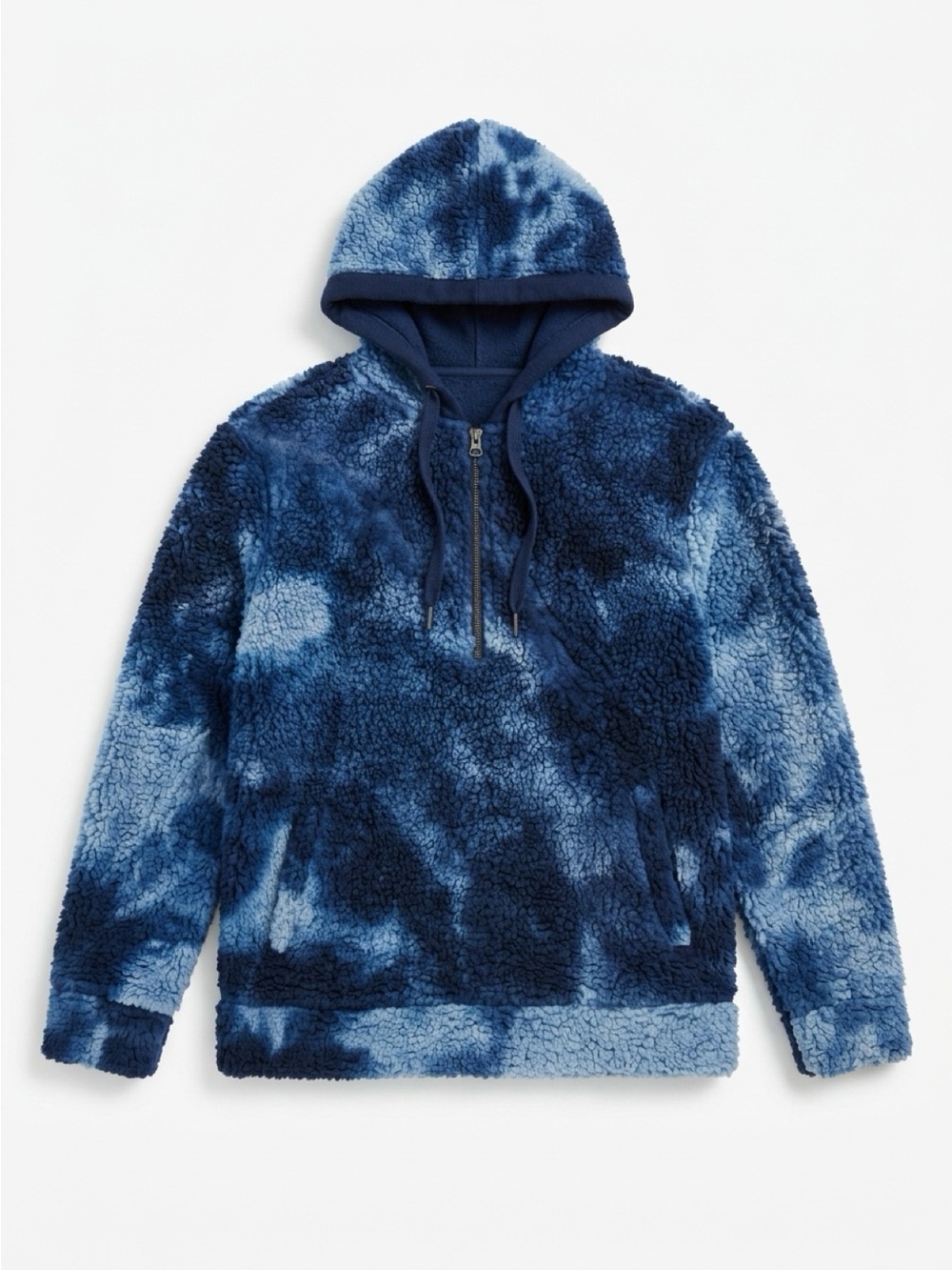 Women’s  Blue Tie-Dye Sherpa Hoodie
